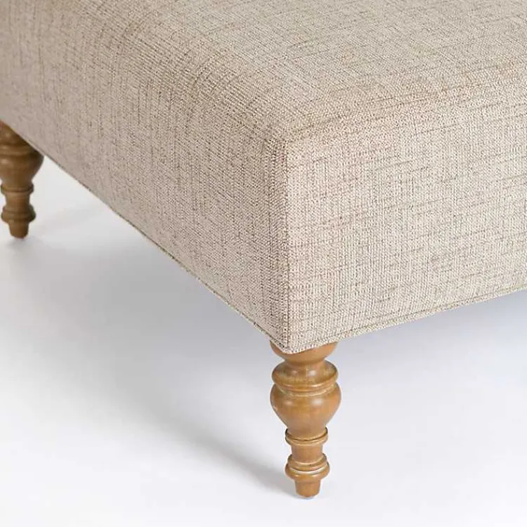 Kirklands Home Sand Upholstered Chanson Coffee Table Ottoman Tan Sale