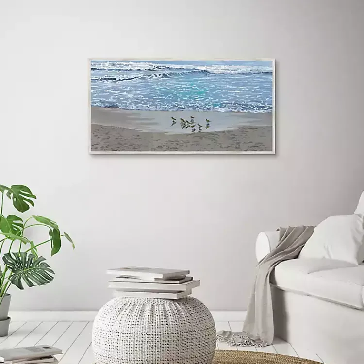 Kirklands Home Sandpiper Morning Framed Canvas Art Print Outlet