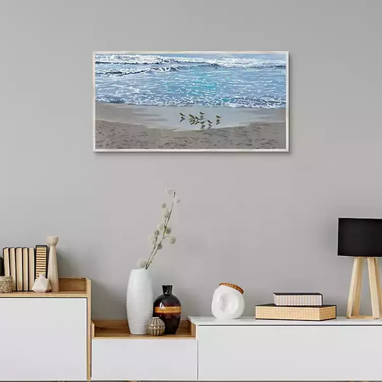 Kirklands Home Sandpiper Morning Framed Canvas Art Print Outlet