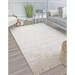 Kirklands Home Sandstone Chanai Indoor Area Rug, 5x7 Ivory Discount