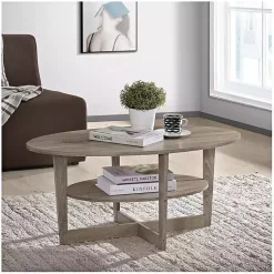 Kirklands Home Sandstone Oval Coffee Table Tan Best