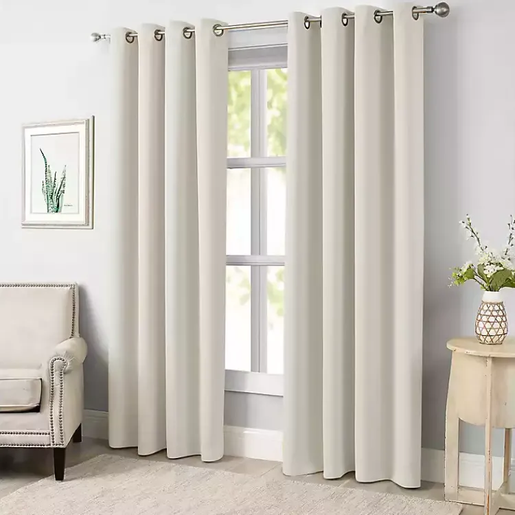 Kirklands Home Sandy Beige Blackout Curtain Panel Set, 108 in. Tan Clearance