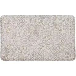 Kirklands Home Sandy Beige Damask Nouveau Kitchen Mat Clearance
