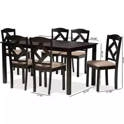 Kirklands Home Sandy Beige Diamond Back 7-pc. Dining Set Outlet