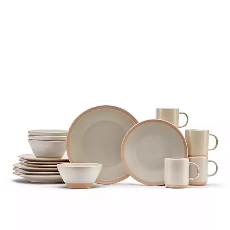 Kirklands Home Sandy Beige Speckled 16-pc. Dinnerware Set Tan