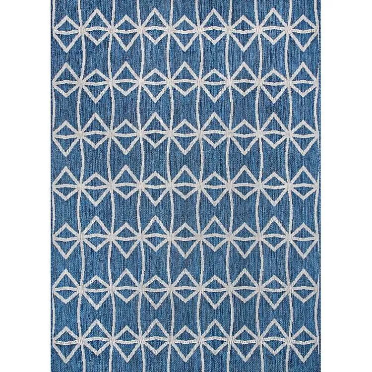 Kirklands Home Sanford Blue Geometric Shapes Outdoor Rug, 8x10 Sale
