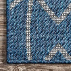 Kirklands Home Sanford Blue Geometric Shapes Outdoor Rug, 8x10 Sale