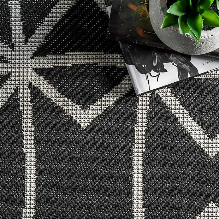 Kirklands Home Sanford Gray Geometric Shapes Outdoor Rug, 8x10 Clearance