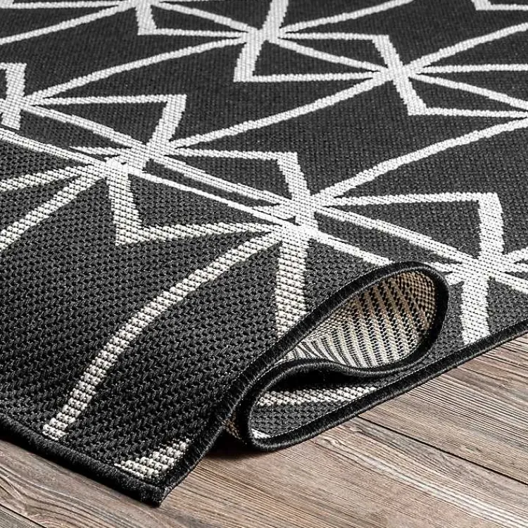Kirklands Home Sanford Gray Geometric Shapes Outdoor Rug, 8x10 Clearance