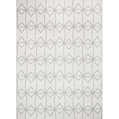 Kirklands Home Sanford Light Geometric Outdoor Rug, 5x8 Gray Clearance