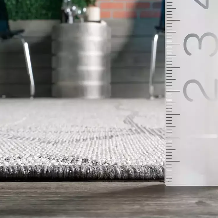 Kirklands Home Sanford Light Geometric Outdoor Rug, 5x8 Gray Clearance