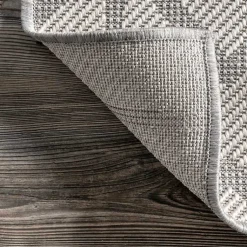 Kirklands Home Sanford Light Gray Geometric Outdoor Rug, 8x10 Clearance