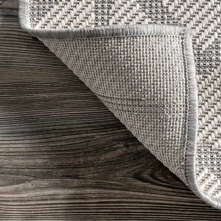 Kirklands Home Sanford Light Gray Geometric Outdoor Rug, 8x10 Clearance