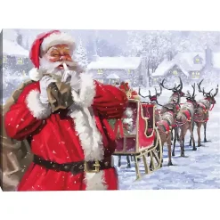 Christmas Art & Wall Decor>Kirklands Home Santa and His Sleigh Canvas Art Print