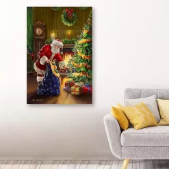 Christmas Art & Wall Decor>Kirklands Home Santa and Presents with Tree Canvas Art Print Multi