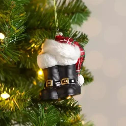 Christmas Ornaments>Kirklands Home Santa Boots Glass Ornament
