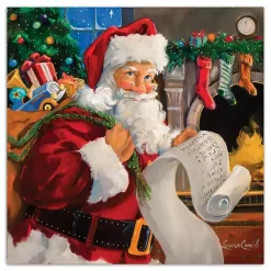 Christmas Art & Wall Decor>Kirklands Home Santa Checking His List Canvas Art Print