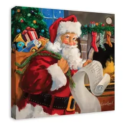 Christmas Art & Wall Decor>Kirklands Home Santa Checking His List Canvas Art Print