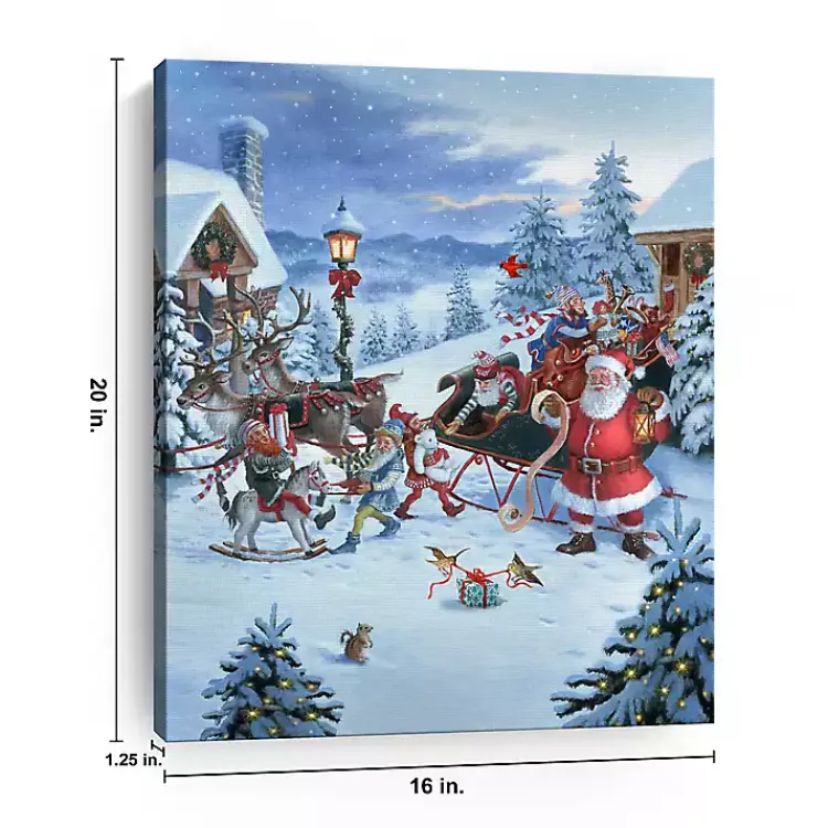 Christmas Art & Wall Decor>Kirklands Home Santa Christmas Gifts Canvas Christmas Art Print Multi