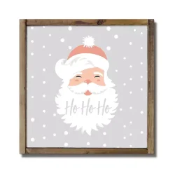 Christmas Art & Wall Decor>Kirklands Home Santa Ho Ho Ho Walnut Wood Framed Wall Plaque