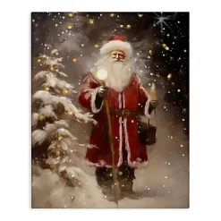 Christmas Art & Wall Decor>Kirklands Home Santa in Snowy Night Canvas Art Print