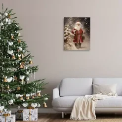 Christmas Art & Wall Decor>Kirklands Home Santa in Snowy Night Canvas Art Print