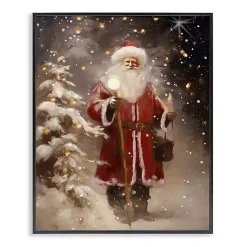 Christmas Art & Wall Decor>Kirklands Home Santa in Snowy Night Framed Art Print