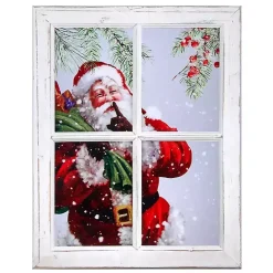 Christmas Art & Wall Decor>Kirklands Home Santa in Window Acrylic Framed Art Print