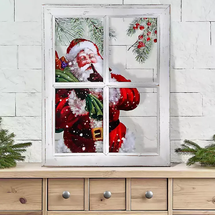 Christmas Art & Wall Decor>Kirklands Home Santa in Window Acrylic Framed Art Print