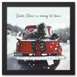 Christmas Art & Wall Decor>Kirklands Home Santa is Coming to Town Framed Canvas Art Print