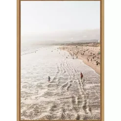 Kirklands Home Santa Monica Beach Framed Canvas Art Print New