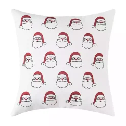 Christmas Pillows>Kirklands Home Santa Pattern Indoor/Outdoor Pillow White