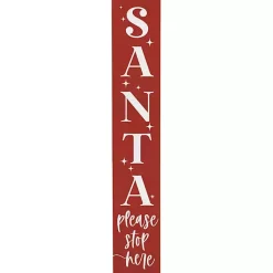 Outdoor Christmas Decorations>Kirklands Home Santa Please Stop Here Porch Board