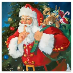 Christmas Art & Wall Decor>Kirklands Home Santa Shhh Canvas Art Print
