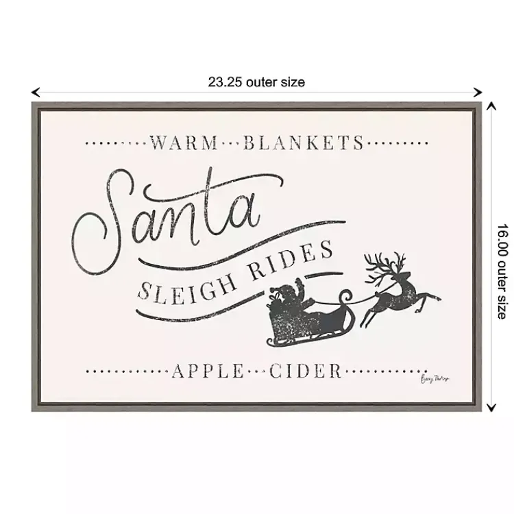 Christmas Art & Wall Decor>Kirklands Home Santa Sleigh Rides Gray Framed Canvas Art Print White