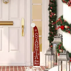 Outdoor Christmas Decorations>Kirklands Home Santa Stop Here Porch Board