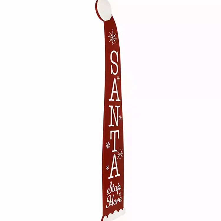 Outdoor Christmas Decorations>Kirklands Home Santa Stop Here Porch Board