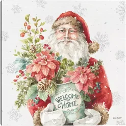 Christmas Art & Wall Decor>Kirklands Home Santa Welcome Christmas Canvas Art Print Red
