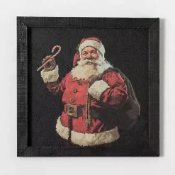 Christmas Art & Wall Decor>Kirklands Home Santa with Candy Cane Framed Art Print