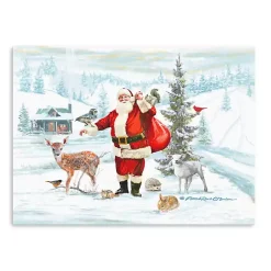 Christmas Art & Wall Decor>Kirklands Home Santa with Woodland Friends Canvas Art Print