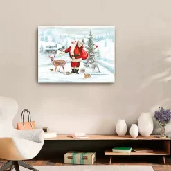 Christmas Art & Wall Decor>Kirklands Home Santa with Woodland Friends Canvas Art Print