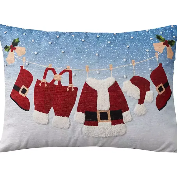 Christmas Pillows>Kirklands Home Santa's Clothesline Lumbar Pillow