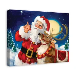 Christmas Art & Wall Decor>Kirklands Home Santa's Lead Reindeer Canvas Art Print