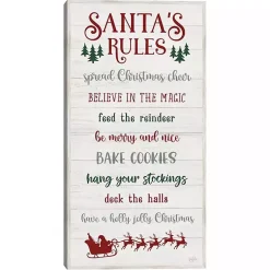 Christmas Art & Wall Decor>Kirklands Home Santa's Rules Framed Canvas Print