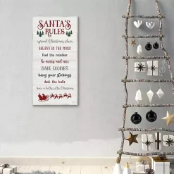 Christmas Art & Wall Decor>Kirklands Home Santa's Rules Framed Canvas Print