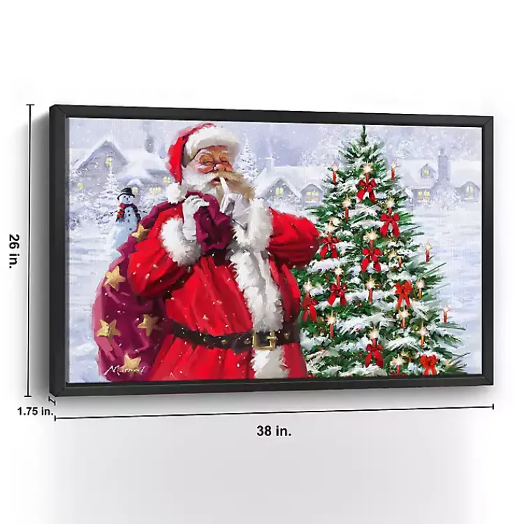 Christmas Art & Wall Decor>Kirklands Home Santa's Sack of Gifts Framed Canvas Art Print