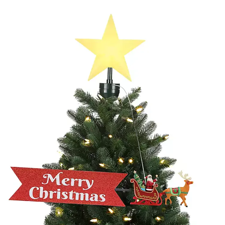 Christmas Tree Decorations>Kirklands Home Santa's Sleigh Animated Pre-Lit Tree Topper