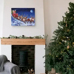 Christmas Art & Wall Decor>Kirklands Home Santa's Sleigh Canvas Art Print