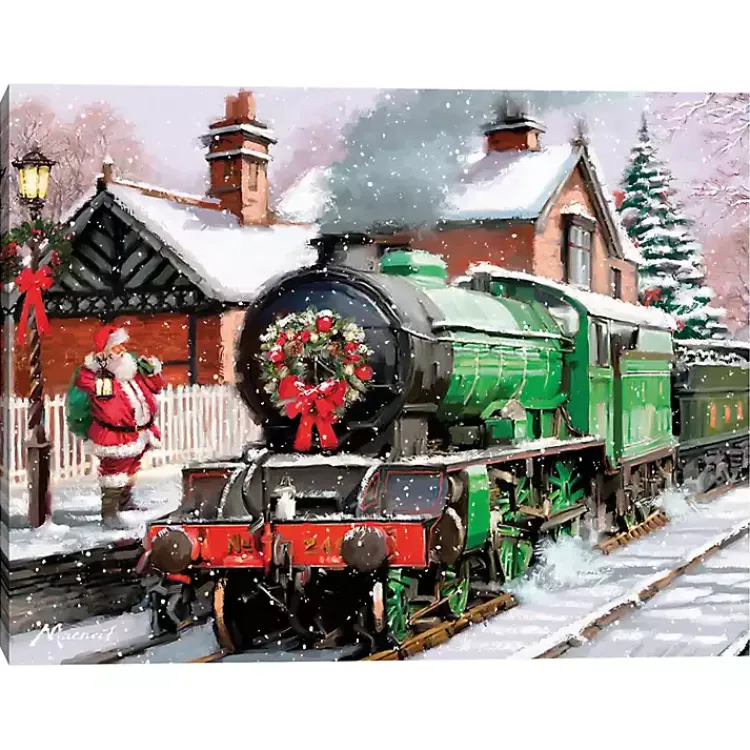 Christmas Art & Wall Decor>Kirklands Home Santa's Train Canvas Art Print