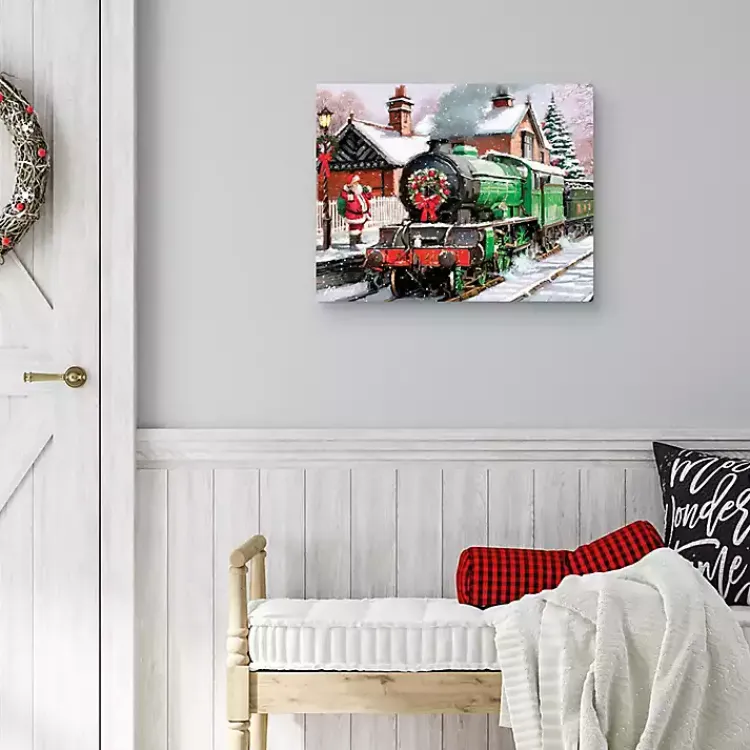 Christmas Art & Wall Decor>Kirklands Home Santa's Train Canvas Art Print